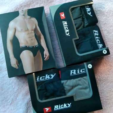 celana dalam pria isi 2pcs merek ricky INT L