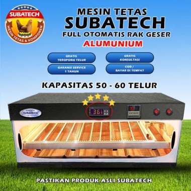 Mesin Tetas Telur Full Otomatis Penetas Rak Geser Alumunium MTFORGA506