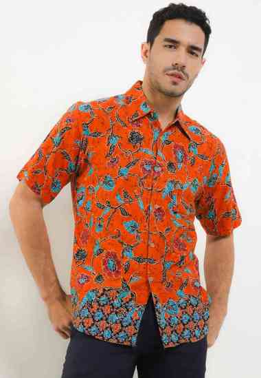 Adikusuma Hem Batik Slim Fit Fashion 3 502264073 - Orange S