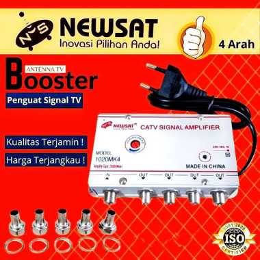 Penguat Sinyal Antena Tv 4 Way / Antena Booster Penguat Sinyal TV 4 Cabang