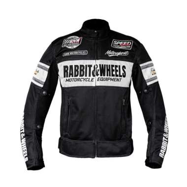 NEW COMBO RABBIT AND WHEELS Motorsport Jacket (FREE PROTECTOR) - Jaket RNW XXL BLACK