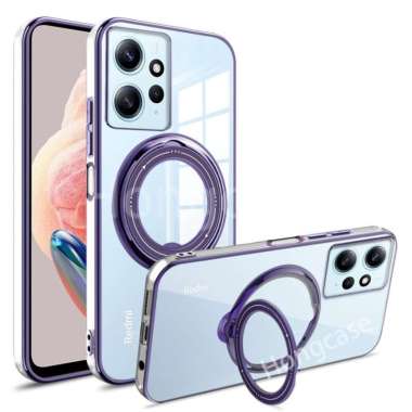 Luxury Plating Ring Case Redmi Note 12 Pro 5G Purple
