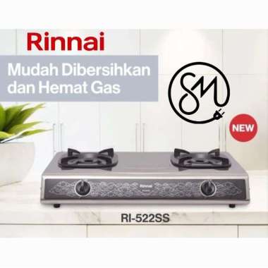 Kompor Gas Rinnai 2 tungku RI-522SS Stainless Batik RI22SS RI 522 SS