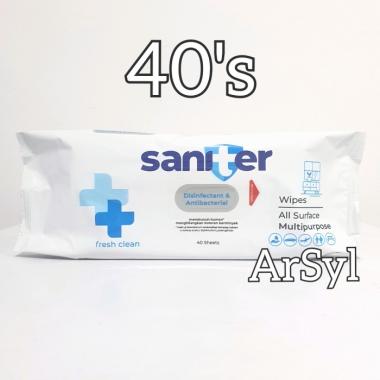 Tissue Saniter Wipes Antibacterial & Antiseptic 40's