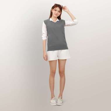 Rompi Rajut Wanita Gaya Korea Model Terbaru - Jfashion Ianni L Maroon