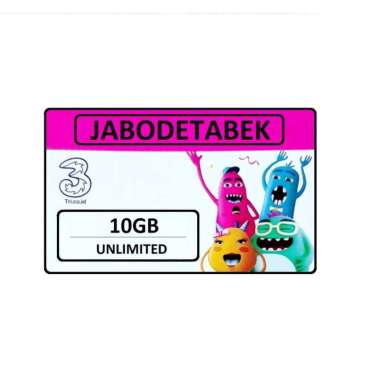 TRI THREE DATA UNLIMITED+10GB JABODETABEK