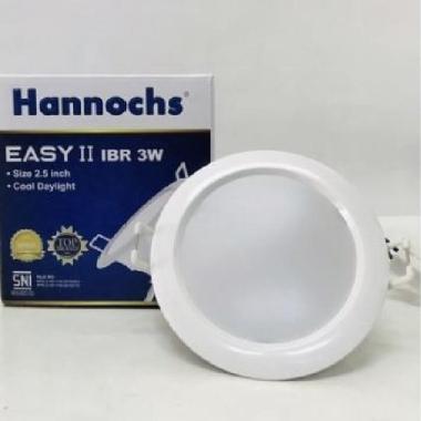 Downlight LED Panel Hannochs Easy II 3w 3watt IBR Tricolour Tricolor Bulat KUNING 3W