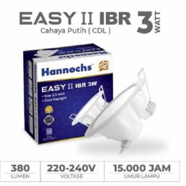 Downlight LED Panel Hannochs Easy II 3w 3watt IBR Tricolour Tricolor Bulat Putih 3W