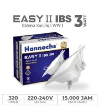 Downlight LED Panel Hannochs Easy II 3w 3watt IBR Tricolour Tricolor KTK PUTIH 3W