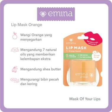 Emina Lip Mask Sleepiang Mask & Watercolor Lip Serum | Lip Mask | Lip Serum | Perawatan Bibir | BPOM