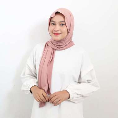 Maribel - Hijab Pashmina Kaos Jersey Rose Gold