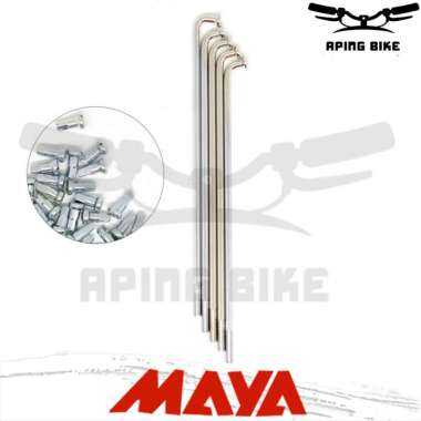 Jari Jari Maya Sepeda 20" 10G x 187mm Ukuran Besar Chrome Ruji BMX 36 Pcs