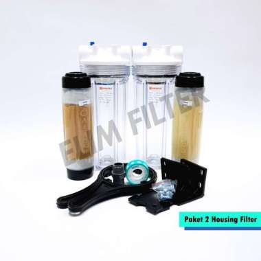 Filter Air Demineralisasi 2 Housing Eugen Clear 10 inch (Cation&Anion) Drat 1 inch