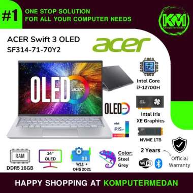 Laptop ACER SWIFT 3 OLED SF314-71-74Y3 I7-12700H 16GB 1TB 14" W11+OHS LAPTOP