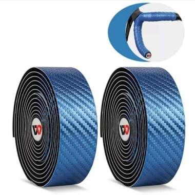 BARTAPE SEPEDA ROADBIKE WEST BIKING MOTIF SERAT CARBON Biru