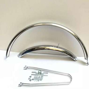 SPAKBOR SET FENDER SEPEDA LIPAT / MINI 20 INCH CHROME IMPORT TAIWAN