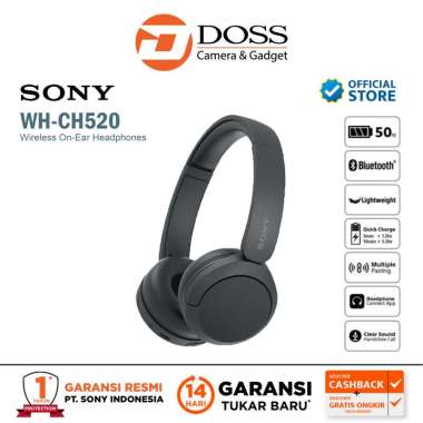 Sony WH-CH520 Wireless Headphone Sony WHCH520 CH 520 Headphones Black