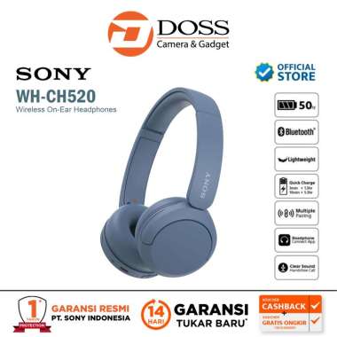 Sony WH-CH520 Wireless Headphone Sony WHCH520 CH 520 Headphones Blue