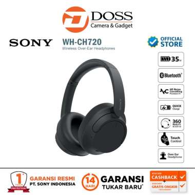 Sony WH-CH720 Wireless Headphone Sony WHCH720 CH 720 Headphones Black