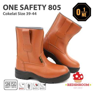 Sepatu Boot Pendek Safety ONE SAFETY OS-805 COKLAT PROYEK KONTRUKSI 40