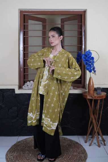 BOOLAO KUMELI OUTER KEBAYA DETACHABLE OLIVE (KEBAYA BONGKAR PASANG BATIK KAWUNG) HIJAU OLIVE
