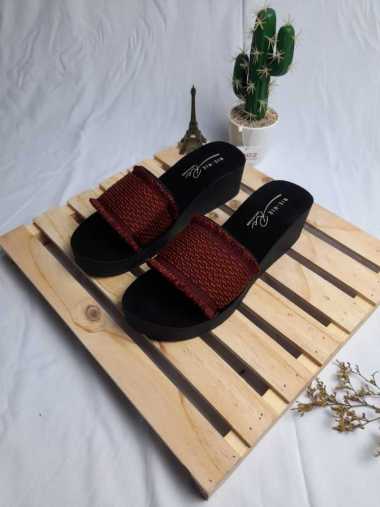 Sandal Wanita Wedges Sandal Wanita Kekinian 37 Maroon