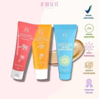 Madame Gie Madame Protect Me Sunscreen SPF 30 PA+++ with Calendula / SPF 50 PA+++ / Let’s Glow Tinte