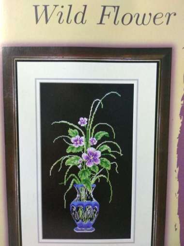 Paket Sulam Kristik DOME 31002 Wild Flower Vas Bunga Liar