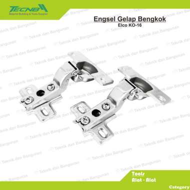Engsel Gelap Sendok Lemari Bengkok Elco KO-16 x2pcs/set