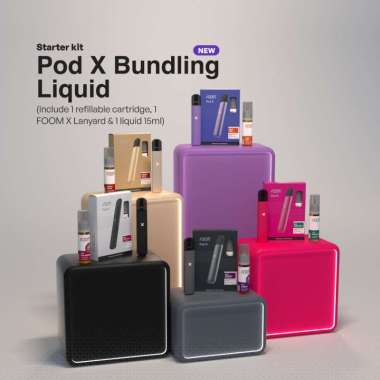 Bundle Foom X Pod Kit Wild Purple Bundling Liquid Saltnic 15ml Pods