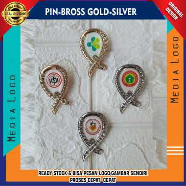 Bross-Pin Fashion || Logo Kemenkes-PPNI-IDI-IBI Gold