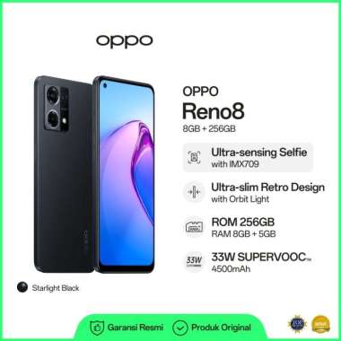OPPO Reno8 4G 8/256GB Hitam