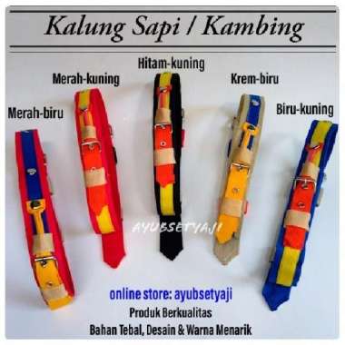 Kalung Sapi Kalung Kambing Tebal Lonceng Krincingan Klintingan Kerbau - BIRU tali 1 meter BIRU - kun