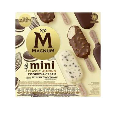 WALL'S MAGNUM MINI CLASSIC ALMOND &COOKIES CREAM 6X45ML