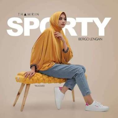 bergo lengan sporty THAMRIN Hijab Bergo MUSTARD