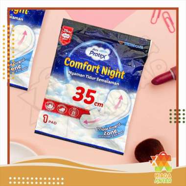 HERS PROTEX Comfort Night Satuan 35 cm / Hersprotex Pembalut Sachet Malam 35cm Saset Wing Night 1 Pa