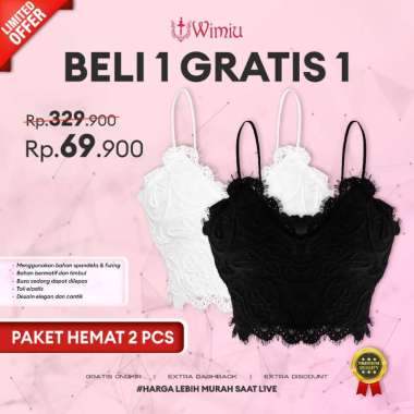 WIMIU PAKET HEMAT 2PCS Tanktop Wanita Singlet Bralette Crop Top Spaghetti Strap Sport Bra Spaghetti 
