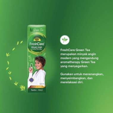 FRESHCARE - Minyak Angin Aromatherapy Roll On 10ml | Minyak Kayu Putih green tea
