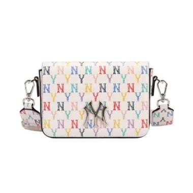 MLB Monogram Rainbow Hoodie Bag NY Yankees White