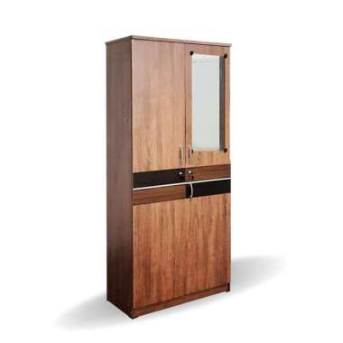 Lemari Pakaian 2 Pintu + Kaca (ALD 8112 Nova) Sonoma Walnut