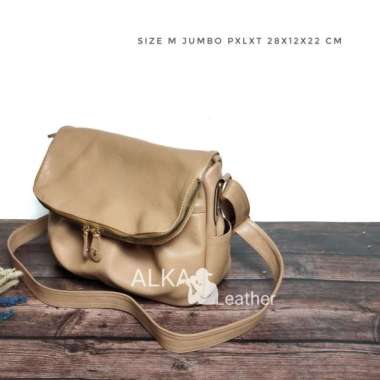 Bossindo Tas Kulit Tas Wanita Tas Selempang Tas Garut Sling Bag - M besar