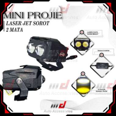 LED Mini Projie Useries 2 Mata KUNING PUTIH 60watt Motor Variasi Sorot