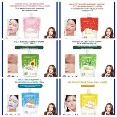 Bioaqua Pudding mask masker wajah mud mask collagen perawatan wajah Cherry mask
