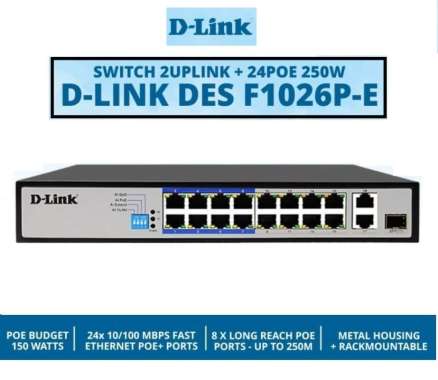 DLINK DES-F1026P-E 2Uplink + 24PoE 250W - DLINK DESF1026PE