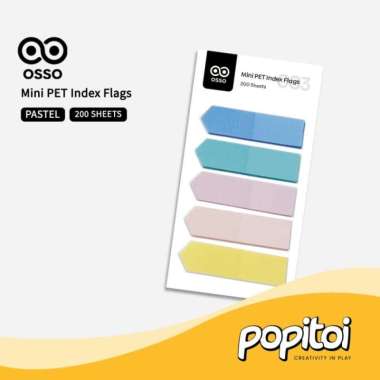 OSSO Mini PET Index Flag (200 pcs) Transparent Note Memo Pembatas PASTEL