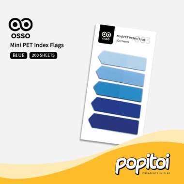 OSSO Mini PET Index Flag (200 pcs) Transparent Note Memo Pembatas BLUE