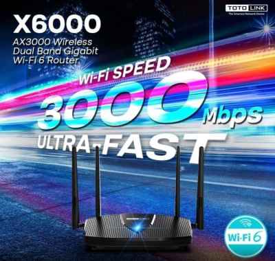 TOTOLINK X6000R ROUTER WIRELESS DUAL BAND GIGABIT WI-FI 6