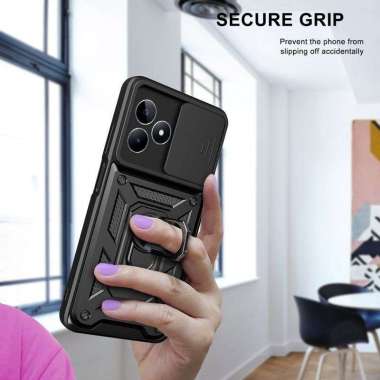 Casing Realme C53 Case Realme C53 Slide Camera Ring Armor Realme C53 HITAM