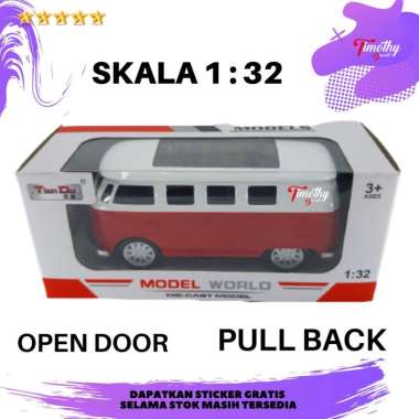 Diecast Model Miniatur Volkswagen VW Bus T1 Panel Varian Bebas Pilih PANEL MERAH