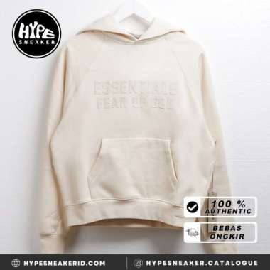 Hoodie ESSENTIALS FEAR OF GOD TEXT CREAM EGG SHELL SS23 HOODIE 100%ORI